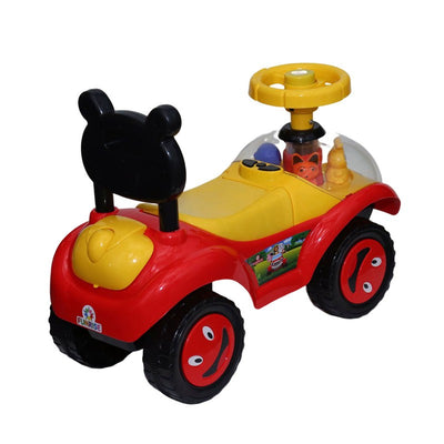 Educational Rideon Baby Car with 4 Toys on Front in Transparent ABS Material - PP - 801 E Red