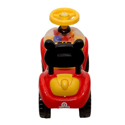 Educational Rideon Baby Car with 4 Toys on Front in Transparent ABS Material - PP - 801 E Red