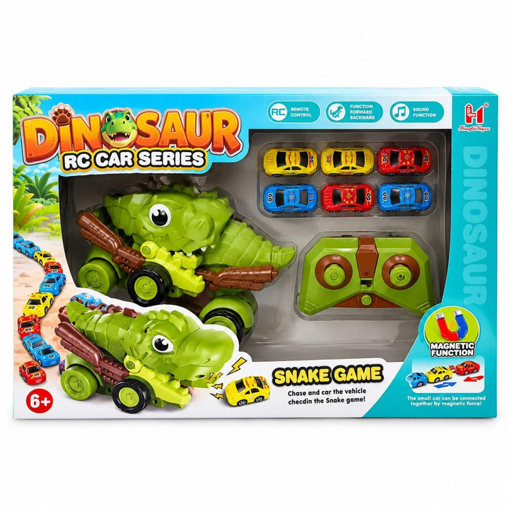 Dinosaur RC Snake Game Car with 6 Racing Cars | Remote Control Dino Car