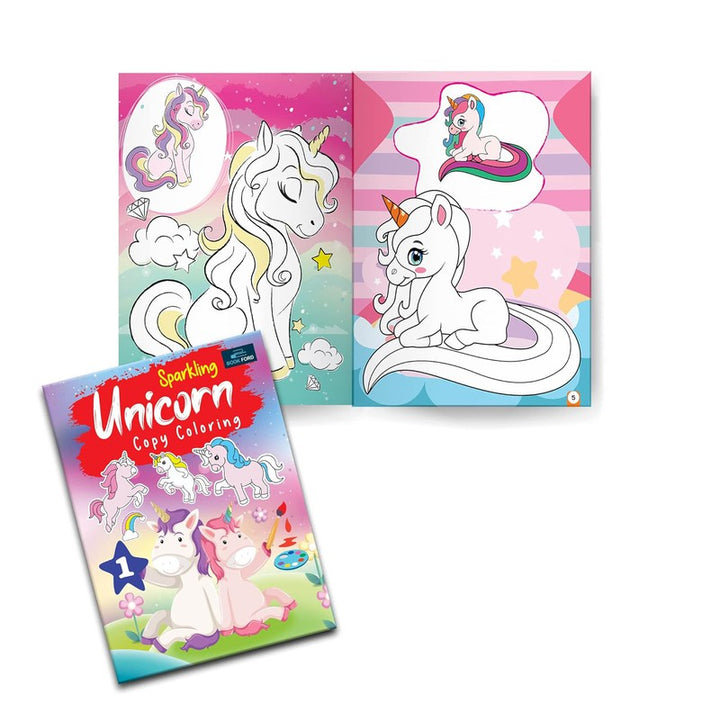 Sparkling Unicorn Copy Coloring Book - Set Of 2