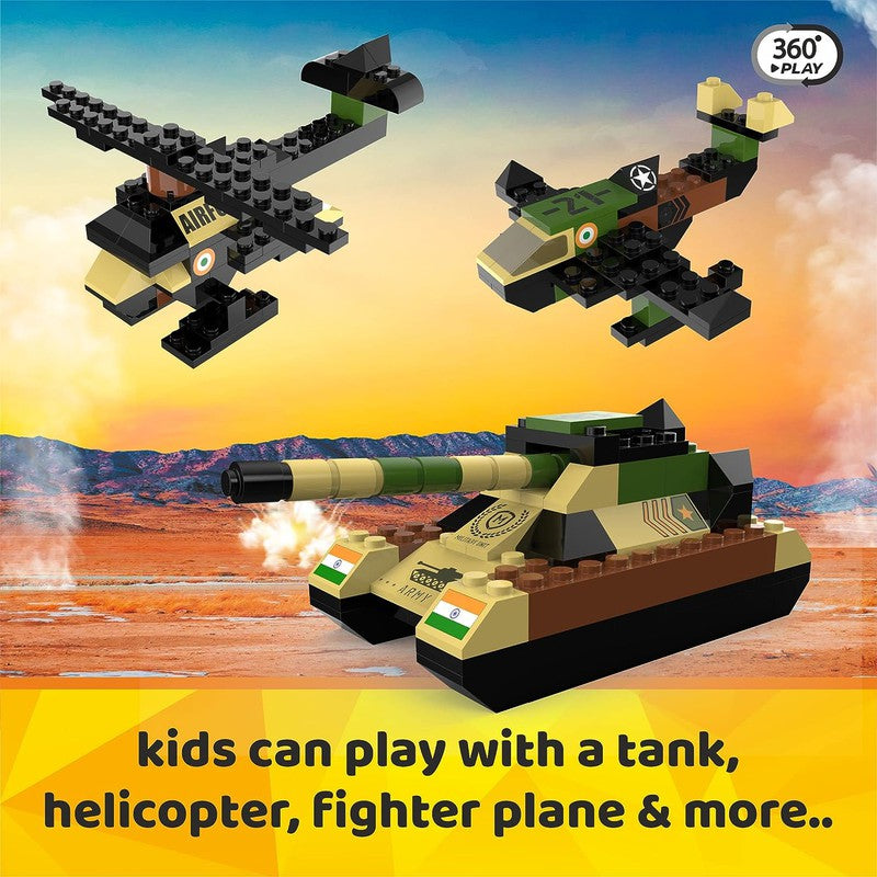 4 in 1 Military ABS Building Blocks Kit, Adventure Play Set - (122 Pcs)