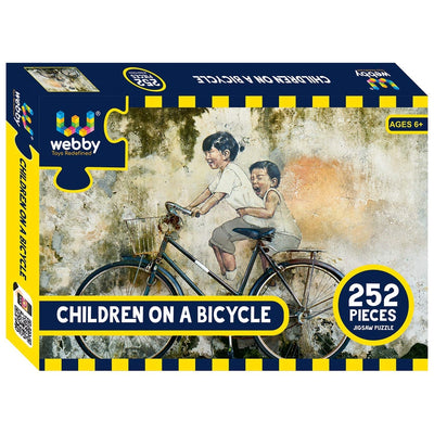 Children on a Bicycle Cardboard Jigsaw Puzzle, 252 pieces