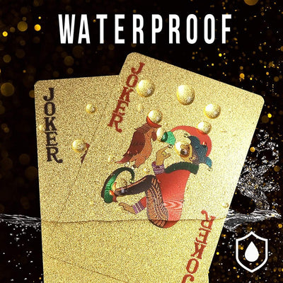 Luxury Gold Deck of Waterproof Washable Poker Cards Use for Party Game - 2pcs