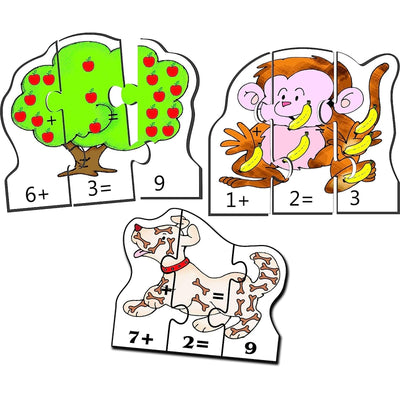 Fun with Sums-Addition & Subtraction (30 Self-correcting Three Piece Puzzles)