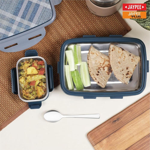 Jaypee Ecosteel Sr. Inner Stainless Steel Insulated Lunch Box - 425ml | Benz Blue