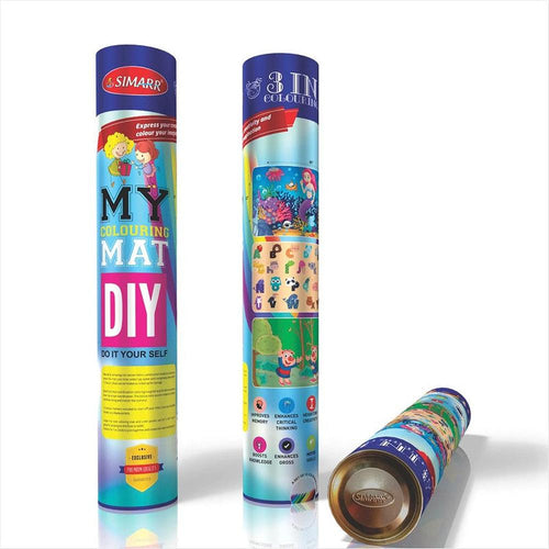 Simarr 3 in 1 Colouring Mat - Washable and Reusable with 12 Colourful Pens (3-8 Years)