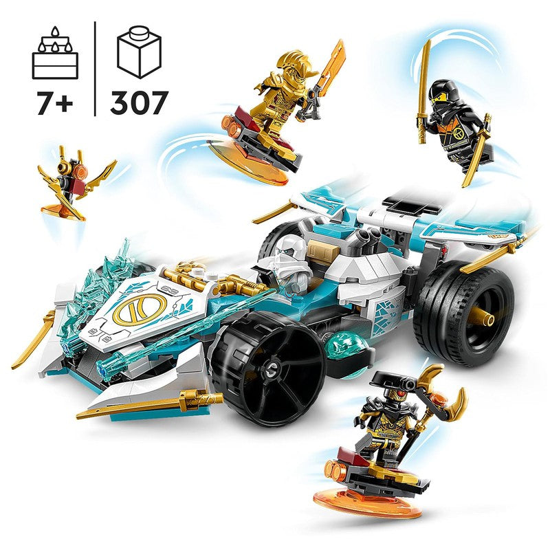 LEGO NINJAGO Zane's Dragon Power Spinjitzu Race Car 71791 Building Toy Set (307 Pcs)