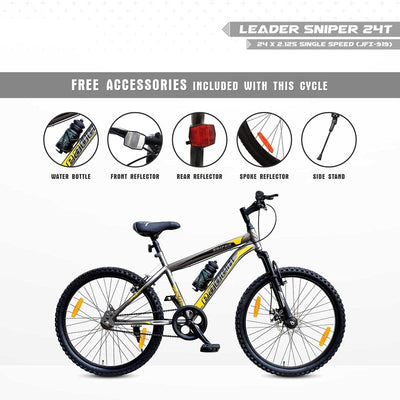 Sniper MTB 24T Mountain Bicycle with Front Suspension and Disc Brake | 12+ Years (COD Not Available)