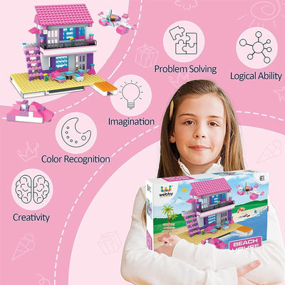 Beach House ABS Building Blocks Kit, Colourful Bricks and Blocks Construction Play Set - (295 Pcs)