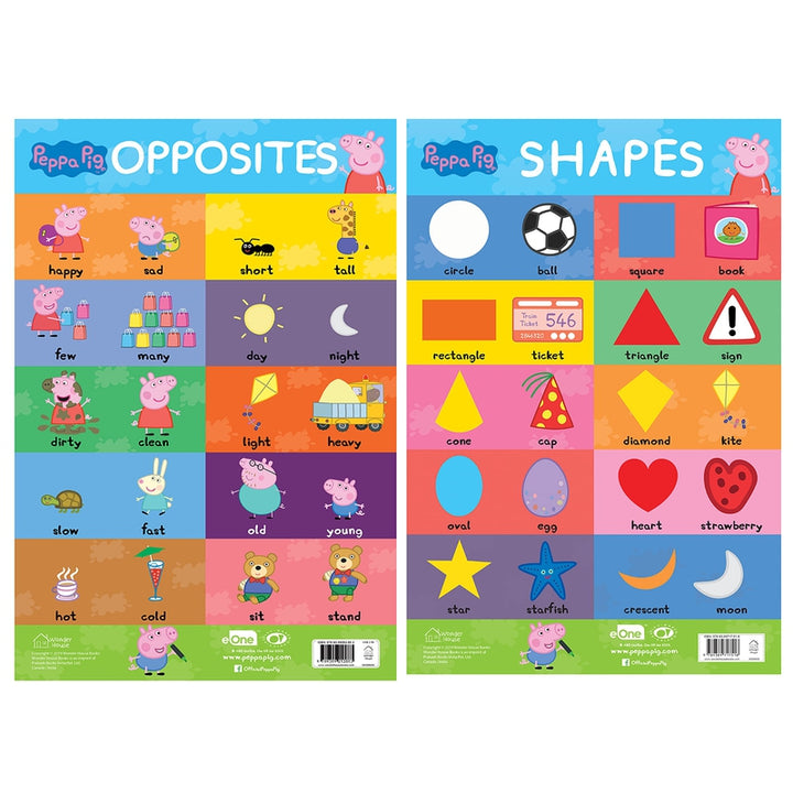 Peppa Pig - My First Early Learning Charts : Learning With Peppa (10 Charts - Alphabet, Animals, Birds, Colors, Fruits, Numbers, Opposites, Shapes, Transport, Vegetables)