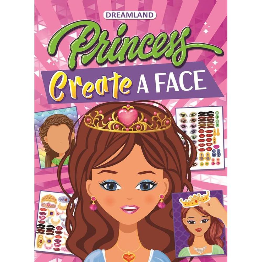 Dreamland Publications Create a Face Activity Book (4-8 Years) | Princess