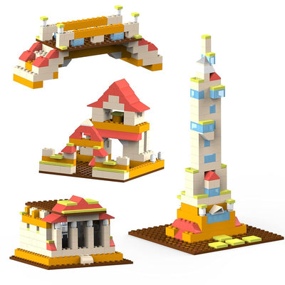 4 in 1 Young Designer ABS Blocks Kit, Tower, Building , Bridge, Architecture Construction Play Set - (161 Pcs)