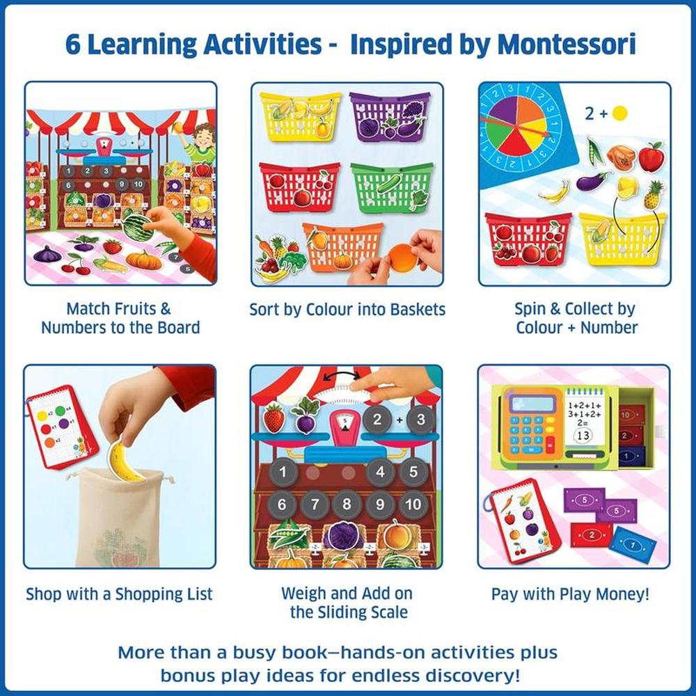 Chalk & Chuckles 6 in 1 Market Day Pre School Activity Kit (3-6 Years)