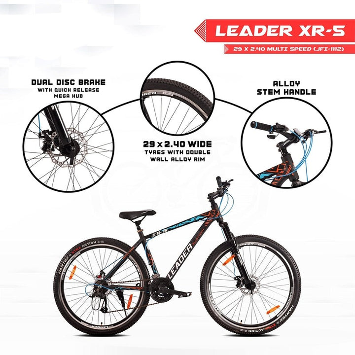 XR-5 29T 21-Speed Alloy MTB cycle with Dual Disc Brake and Front Suspension Hybrid City Bicycle | 12+ Years (COD Not Available)