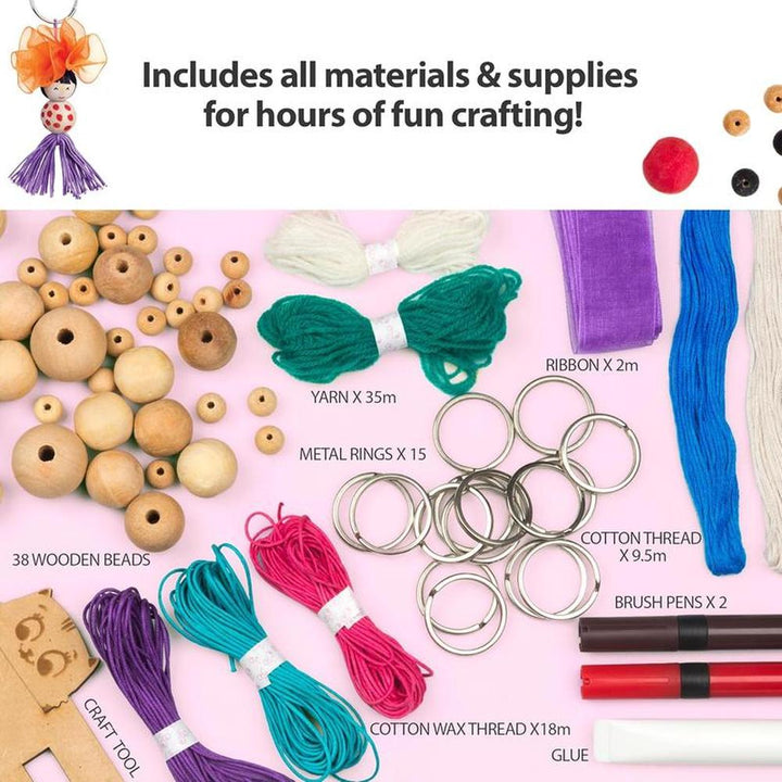 Chalk & Chuckles DIY Keychain Dolls Craft Kit - 15 Cute Creations (9 Years till Grown Ups)