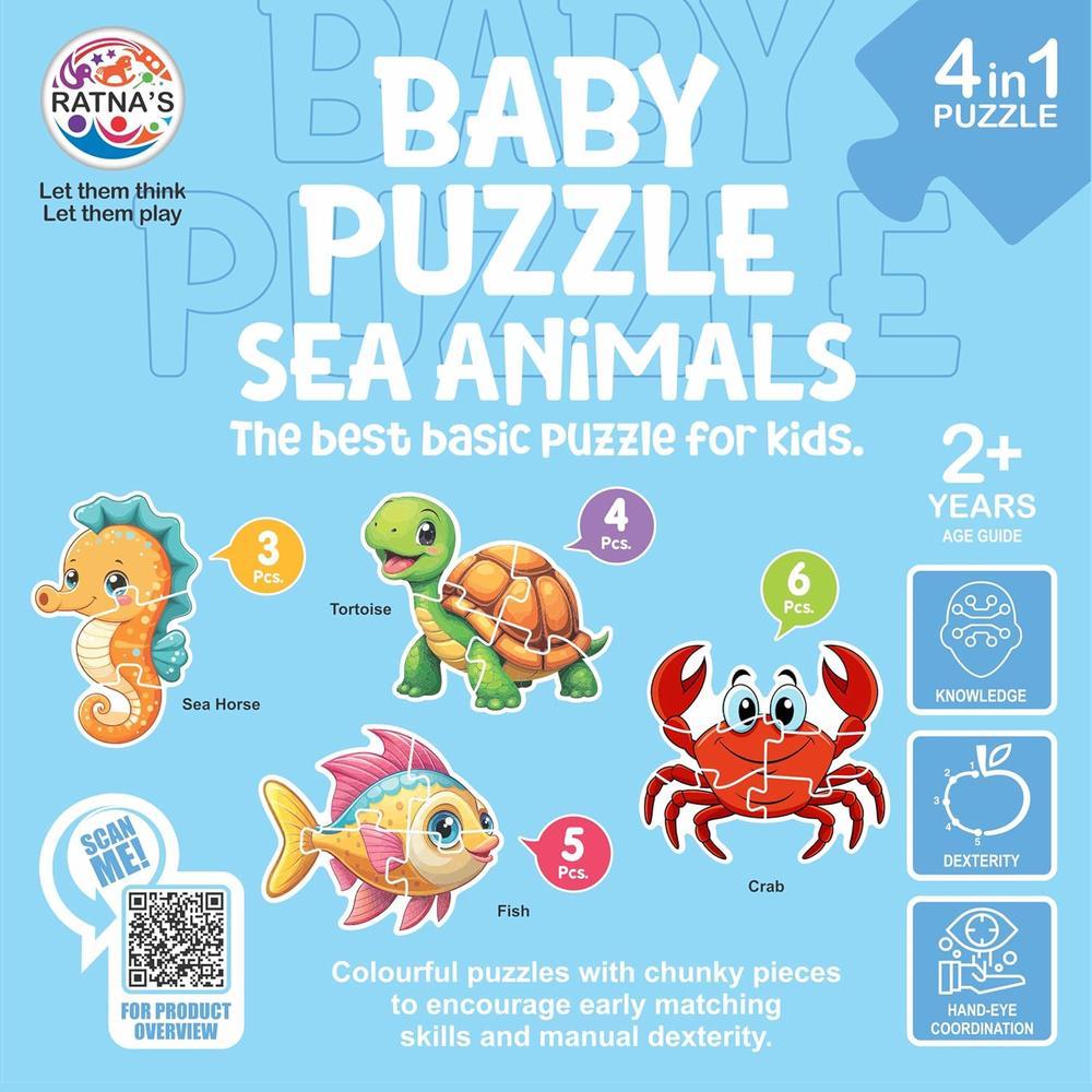 Ratna's Educational Baby Jigsaw Puzzle- Sea Animals