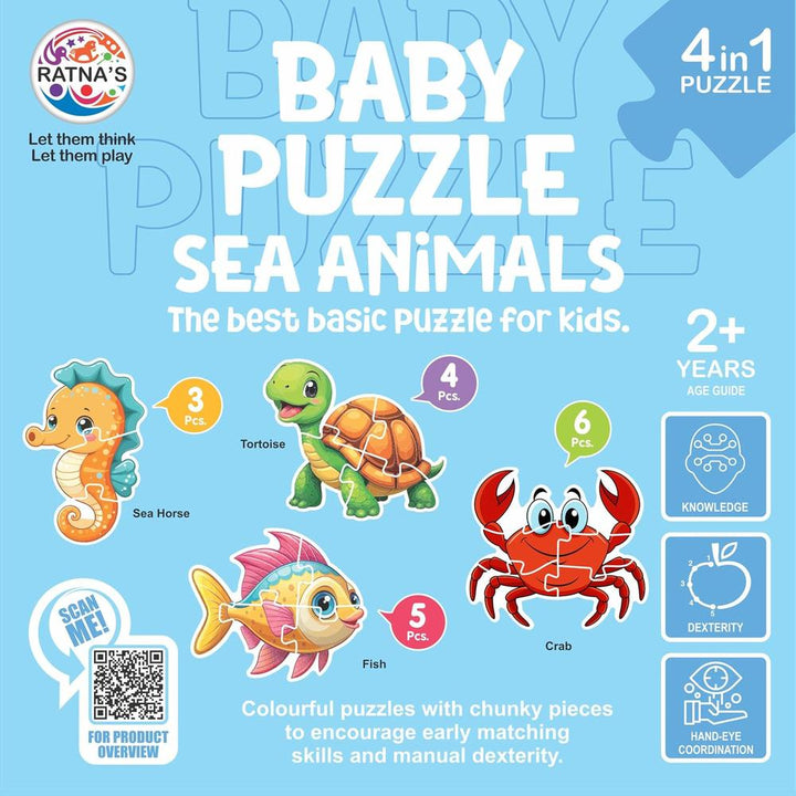 Ratna's Educational Baby Jigsaw Puzzle- Sea Animals