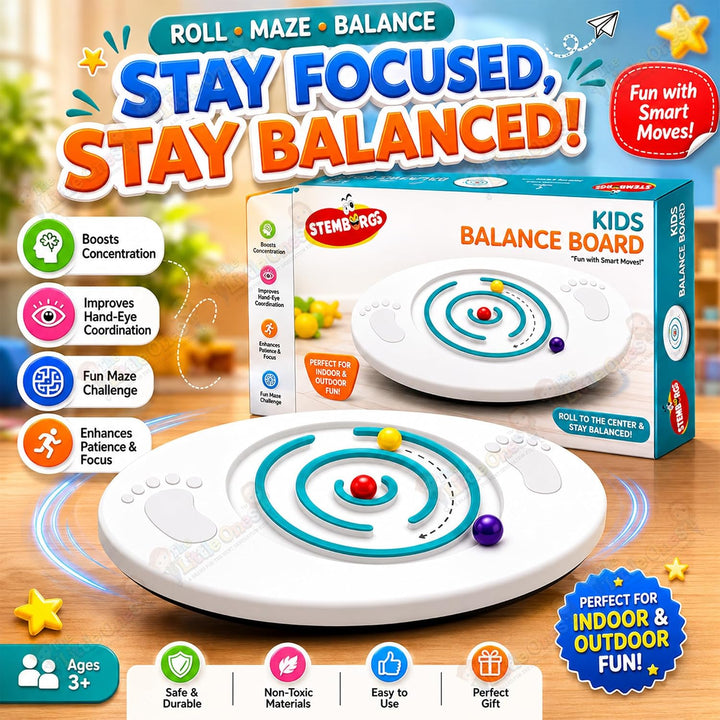 Stemburgg Kids Balance Board - Fun With Smart Moves | Indoor & Outdoor Balance Board