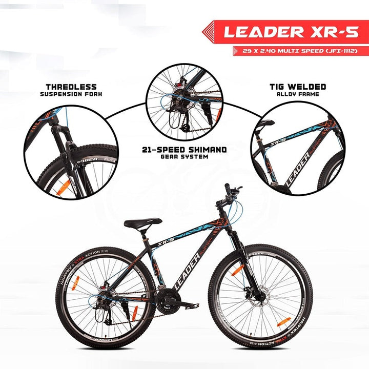 XR-5 29T 21-Speed Alloy MTB cycle with Dual Disc Brake and Front Suspension Hybrid City Bicycle | 12+ Years (COD Not Available)