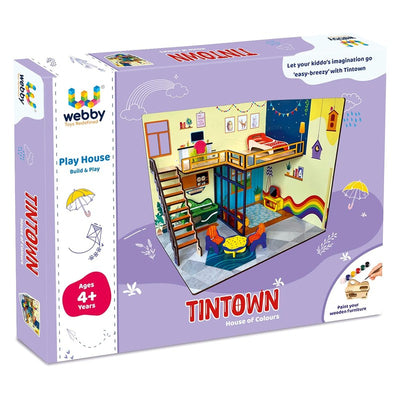 DIY Tin Town Wooden Doll House for Girls and Boys