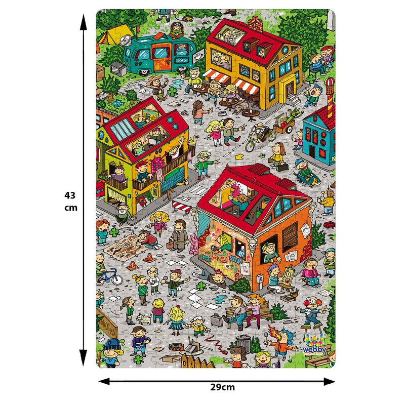 City Life Illustration Cardboard Jigsaw Puzzle - 252 pieces