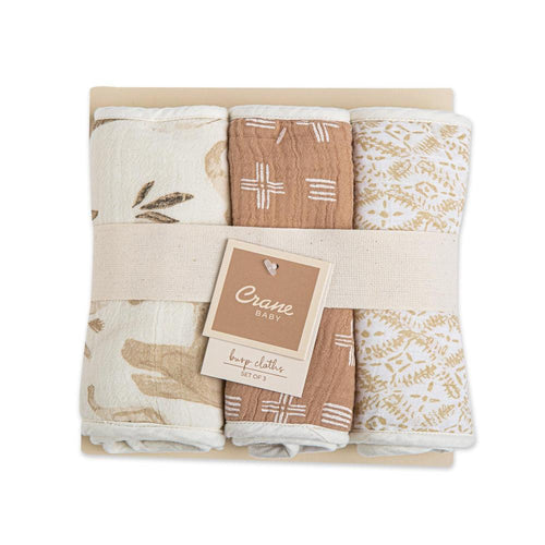 Abracadabra 3 Piece Crane Baby Burp Cloth Set - Kendi Safari