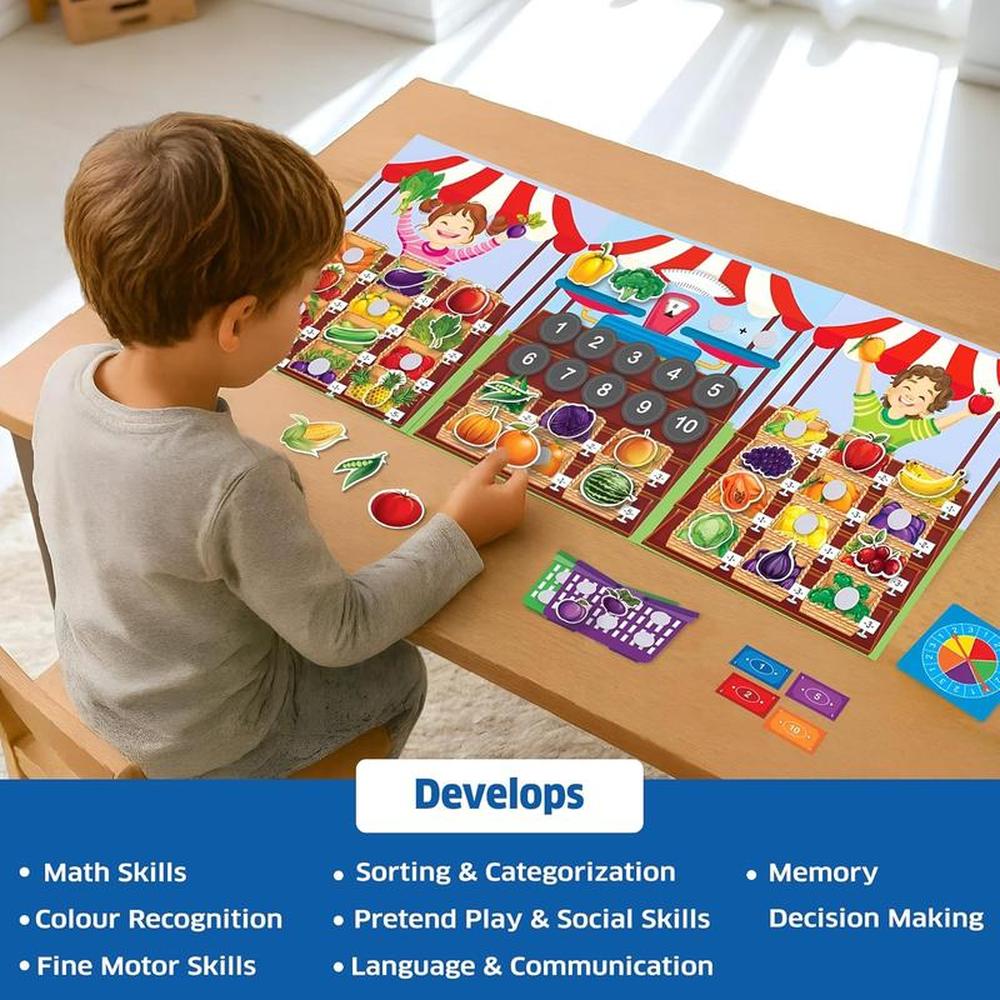 Chalk & Chuckles 6 in 1 Market Day Pre School Activity Kit (3-6 Years)