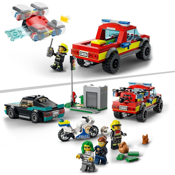 LEGO City Fire Rescue & Police Chase Building Kit - 295 Pieces | 60319 (5-8 Years)