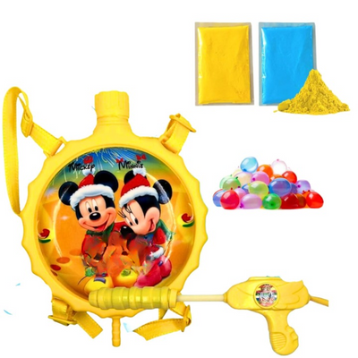 Holi Pichkari Water Blaster with Back Holding Tank Water Capacity 1 Liters | Mickey Mouse