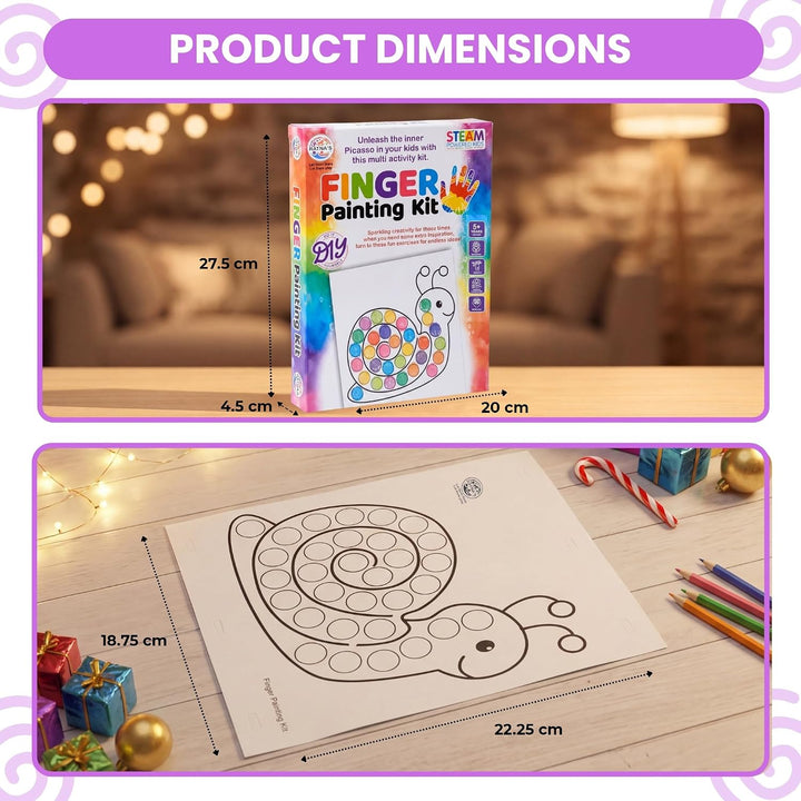 Ratnas Finger Painting Kit – Creative Art & Craft Activity | 12 Sheets