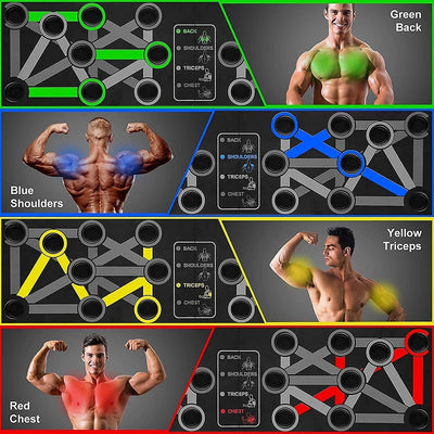 Fitfix 14 in 1 Foldable Push-Up Board | Multi-Function Push Up Bracket Rack Dips Exercise Tool