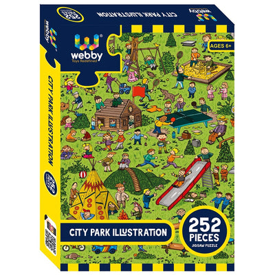 City Park Illustration Carboard Jigsaw Puzzle - 252 pieces