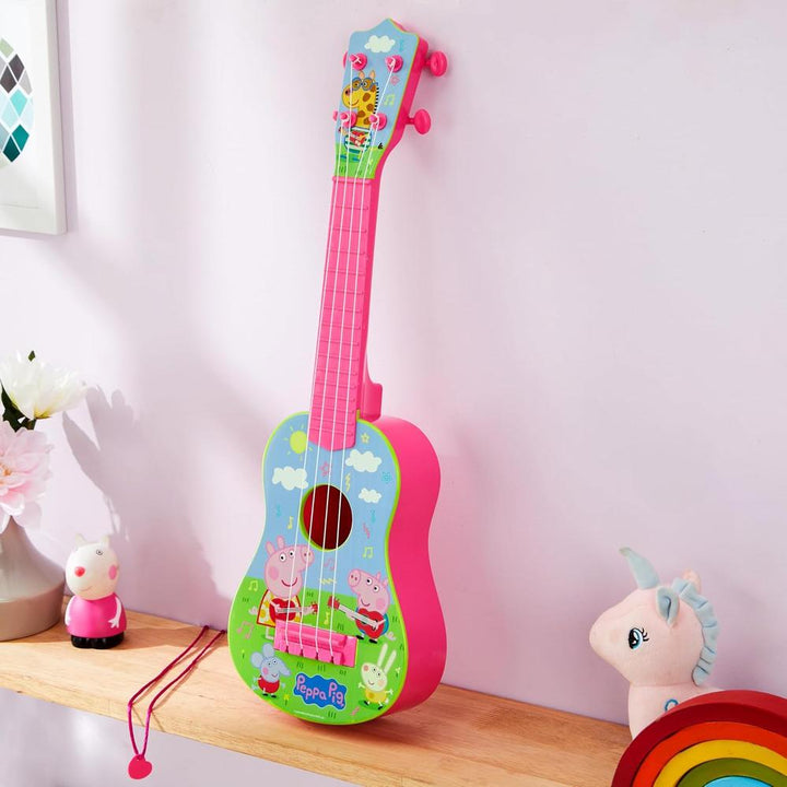 Pink Cartoon My First Guitar | Musical Toy Guitar for Kids | Fun Pretend Play Instrument