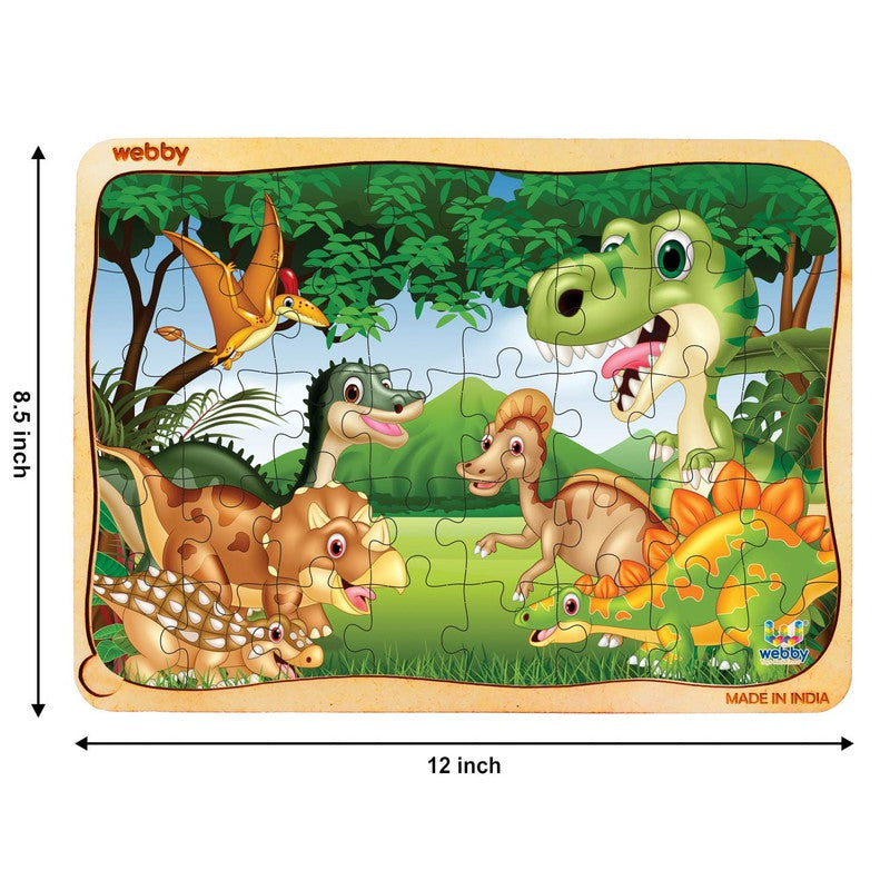 Dinosaurs in Jungle Wooden Jigsaw Puzzle, 40pcs