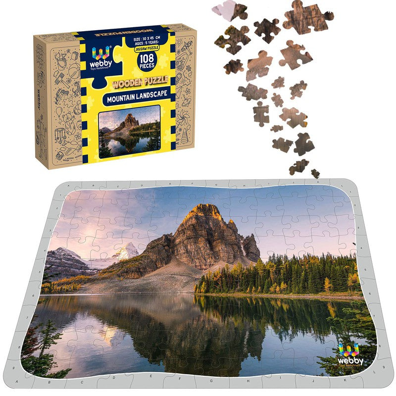 Mountain Landscape Wooden Jigsaw Puzzle, 108 Pieces