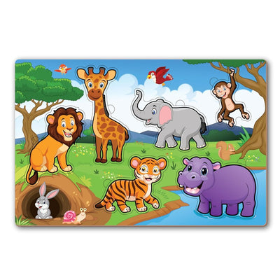 Wooden Wild animals Puzzle for Kids | Puzzle Board Toy for Pre-School