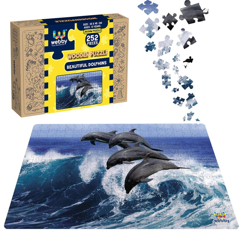 Beautiful Dolphins Wooden Jigsaw Puzzle - 252 Pieces