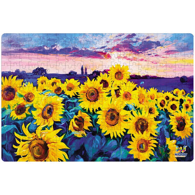 Sunflower Fields Painting Cardboard Jigsaw Puzzle, 252 pieces