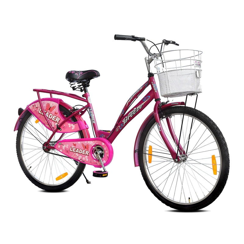 LadyBird Breeze 26T with Basket and Integrated Carrier Cycle (Pink) | 12+ Years (COD Not Available)