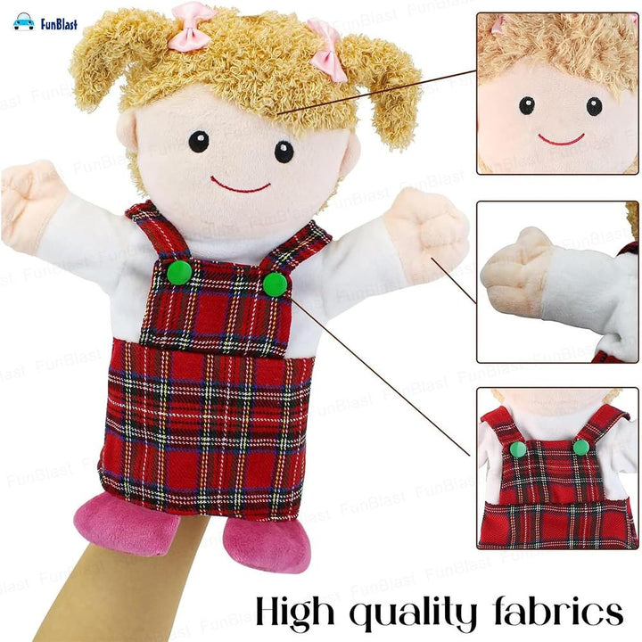 FunBlast Daughter Hand Puppet for Kids | Soft Plush Family Puppet for Storytelling & Role Play