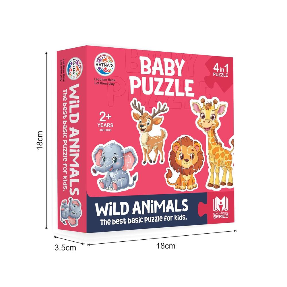 Ratna's Educational Baby Jigsaw Puzzle - Wild Animals