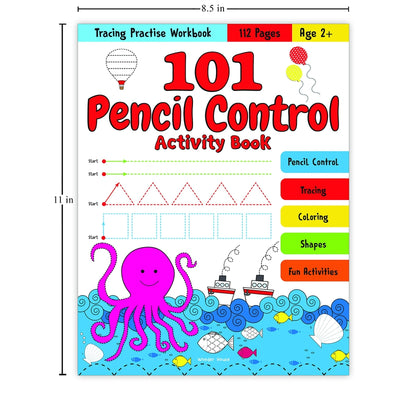 101 Pencil Control Activity Book For Kids: Tracing Practise Book