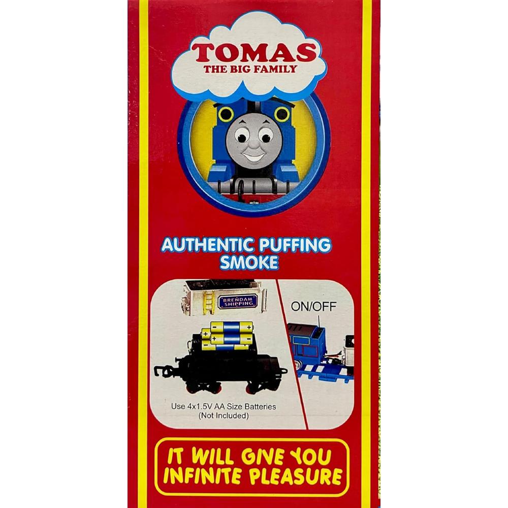 Tomas The Big Family Train Toy Set | Battery Operated Train with Sound, Light & Smoke Effect | 240 cm Track