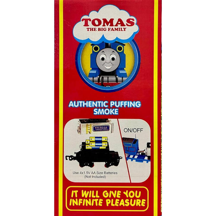 Tomas The Big Family Train Toy Set | Battery Operated Train with Sound, Light & Smoke Effect | 240 cm Track