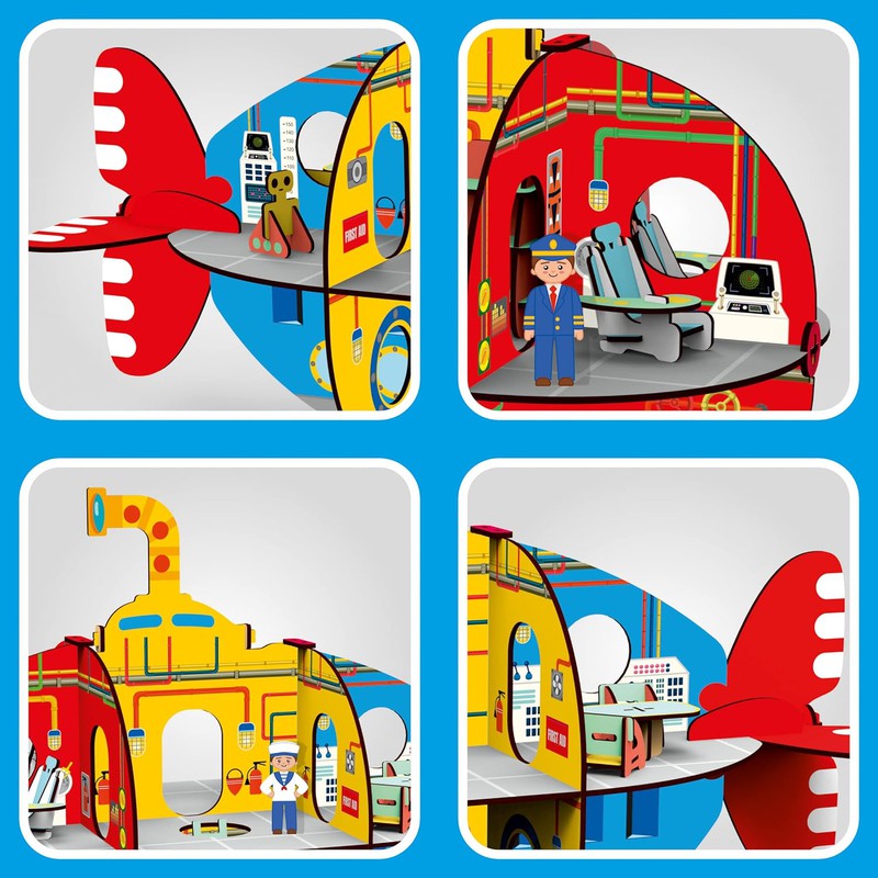 DIY Submarine Wooden Playset Doll House - Multicolour