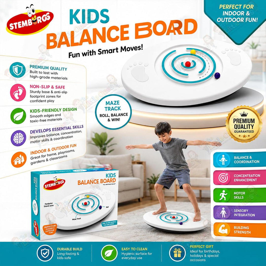 Stemburgg Kids Balance Board - Fun With Smart Moves | Indoor & Outdoor Balance Board