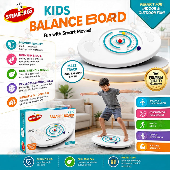 Stemburgg Kids Balance Board - Fun With Smart Moves | Indoor & Outdoor Balance Board
