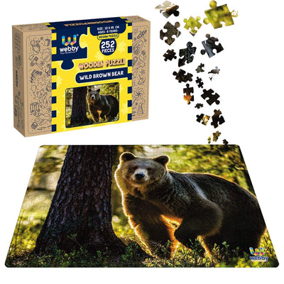 Wild Brown Bear Wooden Jigsaw Puzzle - 252 Pieces