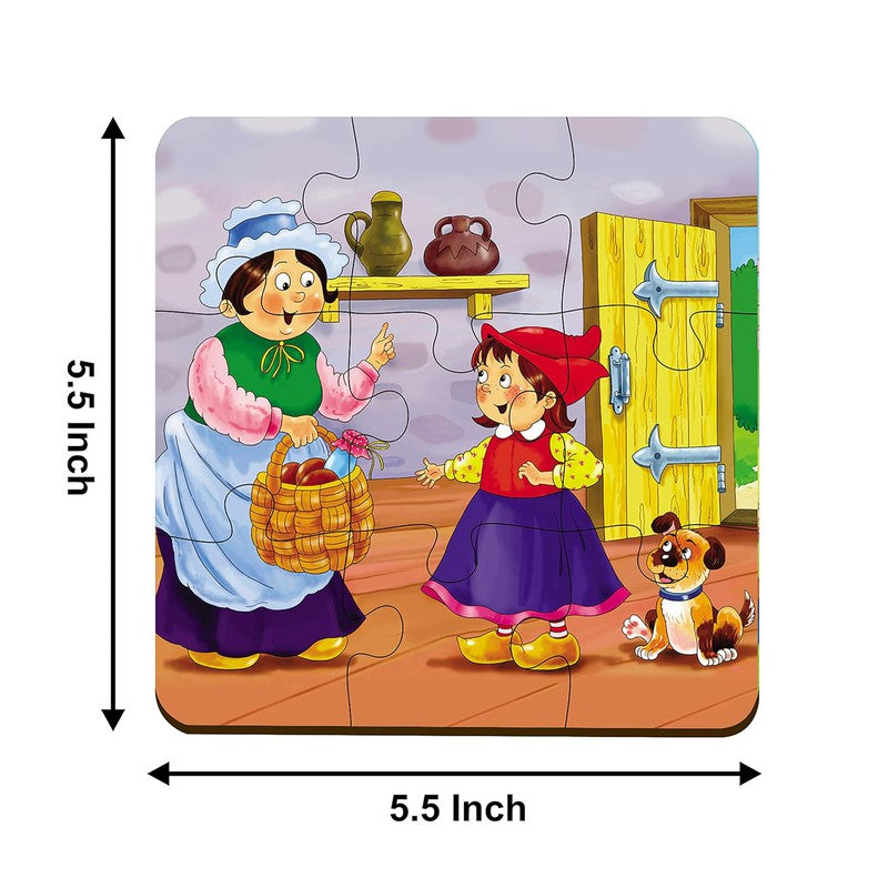 4 In 1 Wooden Red Riding Hood Puzzle Toy, 36 Pcs