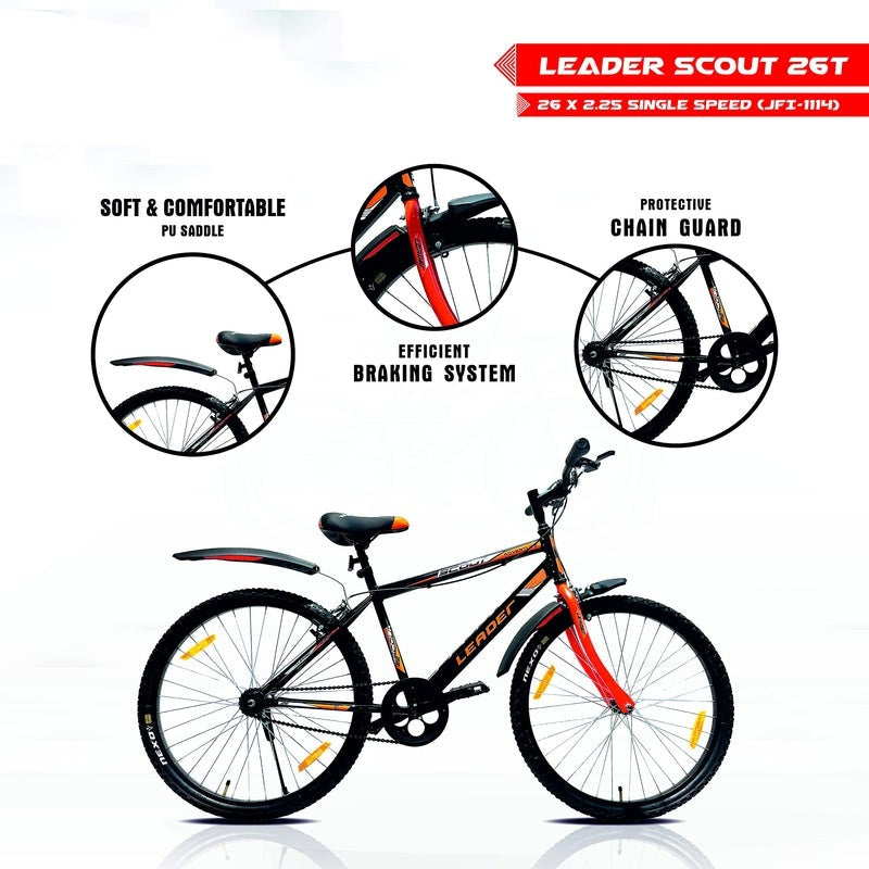 Scout MTB 26T Mountain Bicycle without Gear Single Speed | 12+ Years (COD Not Available)